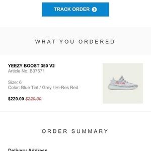 yeezy online receipt